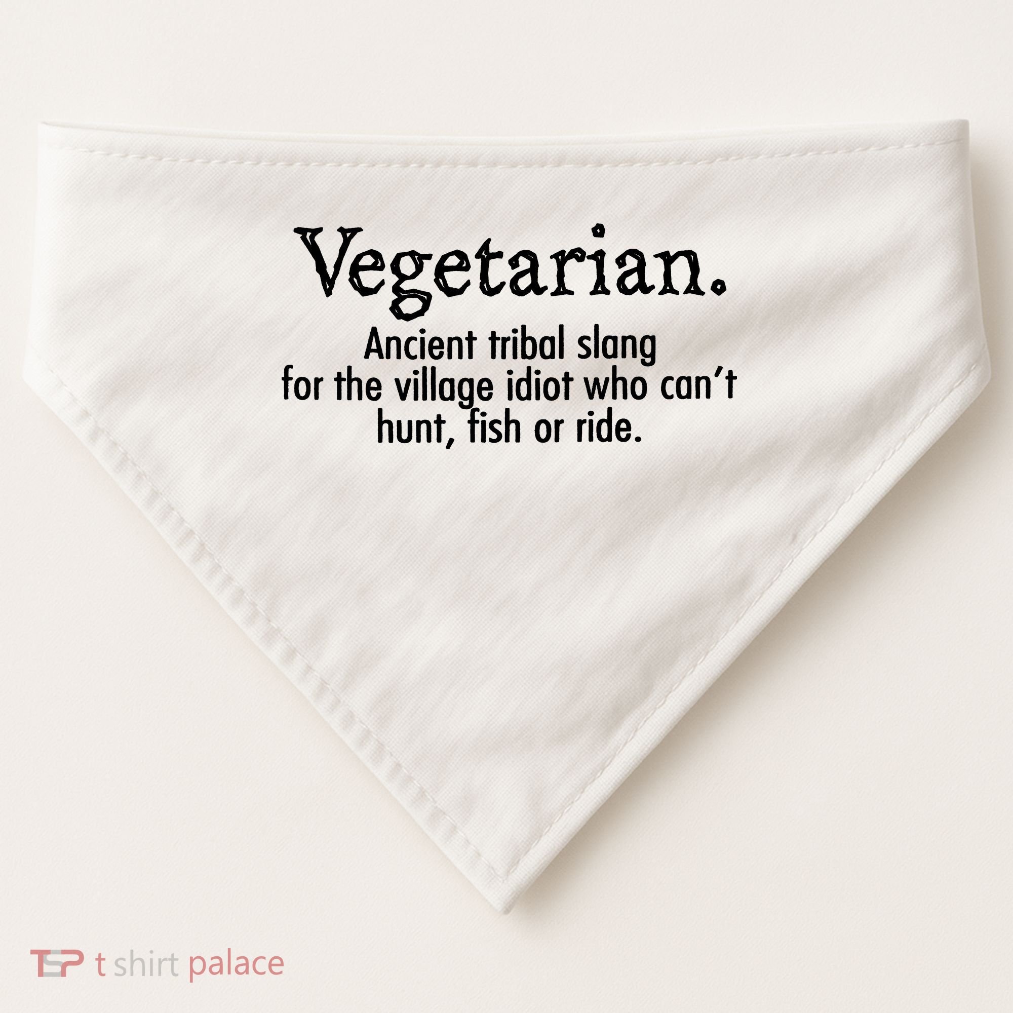 Vegetarian Cant Hunt Fish Funny USA-Made Doggie Bandana