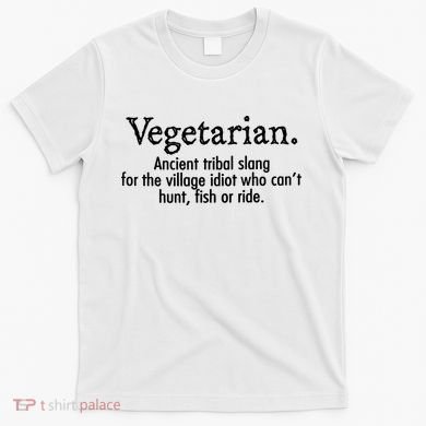 Vegetarian Cant Hunt Fish Funny T-Shirt