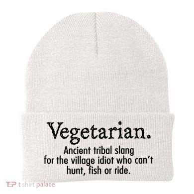 Vegetarian Cant Hunt Fish Funny Beanie