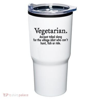 Vegetarian Cant Hunt Fish Funny Tumbler