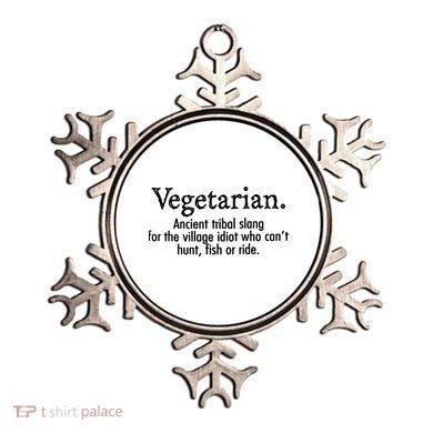 Vegetarian Cant Hunt Fish Funny Ornament