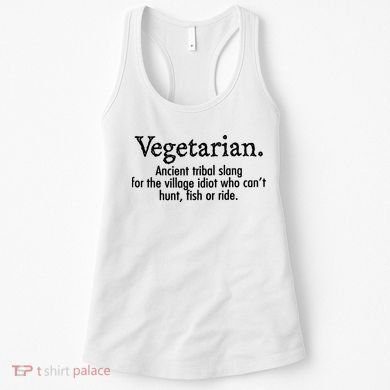 Vegetarian Cant Hunt Fish Funny Women's Tank Top