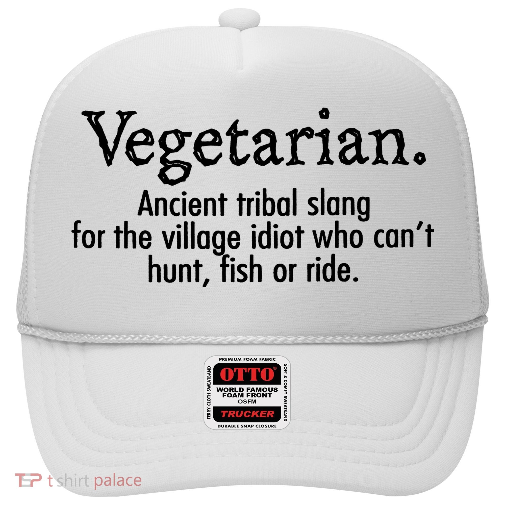 Vegetarian Cant Hunt Fish Funny Hat
