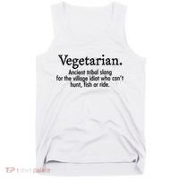 Vegetarian Cant Hunt Fish Funny Tank Top thumb 0