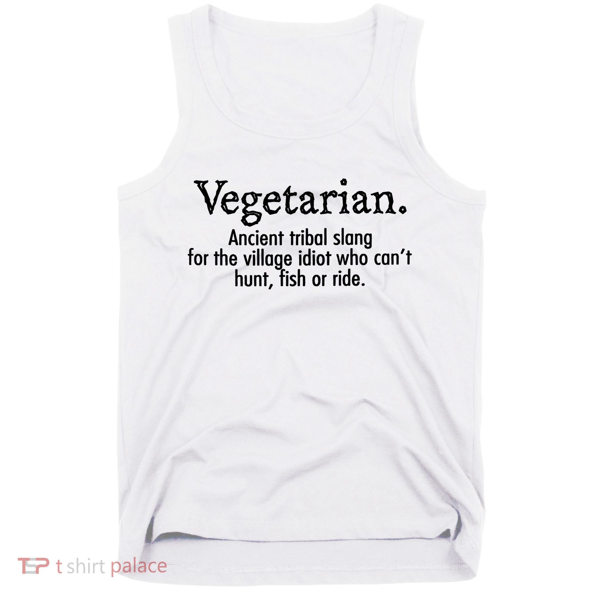 Vegetarian Cant Hunt Fish Funny Tank Top