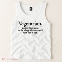 Vegetarian Cant Hunt Fish Funny Tank Top thumb 2