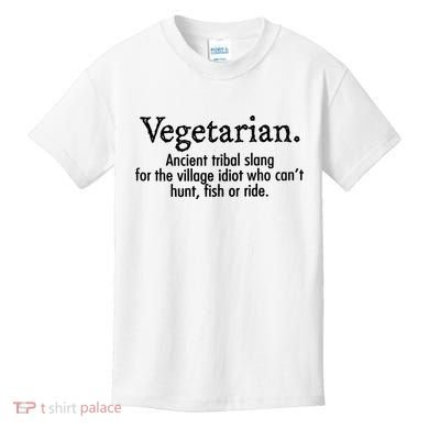 Vegetarian Cant Hunt Fish Funny Kids T-Shirt