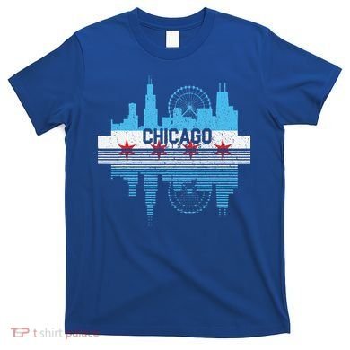 Vintage Chicago Illinois Flag Tees Skyline T-Shirt