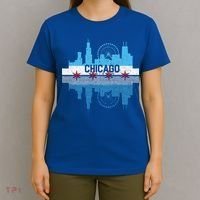 Vintage Chicago Illinois Flag Tees Skyline T-Shirt thumb 4