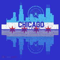 Vintage Chicago Illinois Flag Tees Skyline T-Shirt thumb 7