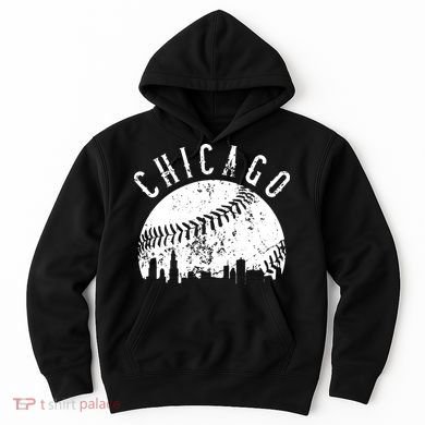 Vintage Chicago Illinois Skyline Apparel Hoodie