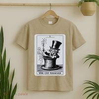 Vintage Cat Lovers Tarot Card Kitten Tarot Card The Magician T-Shirt thumb 2