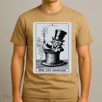 Vintage Cat Lovers Tarot Card Kitten Tarot Card The Magician T-Shirt thumb 3