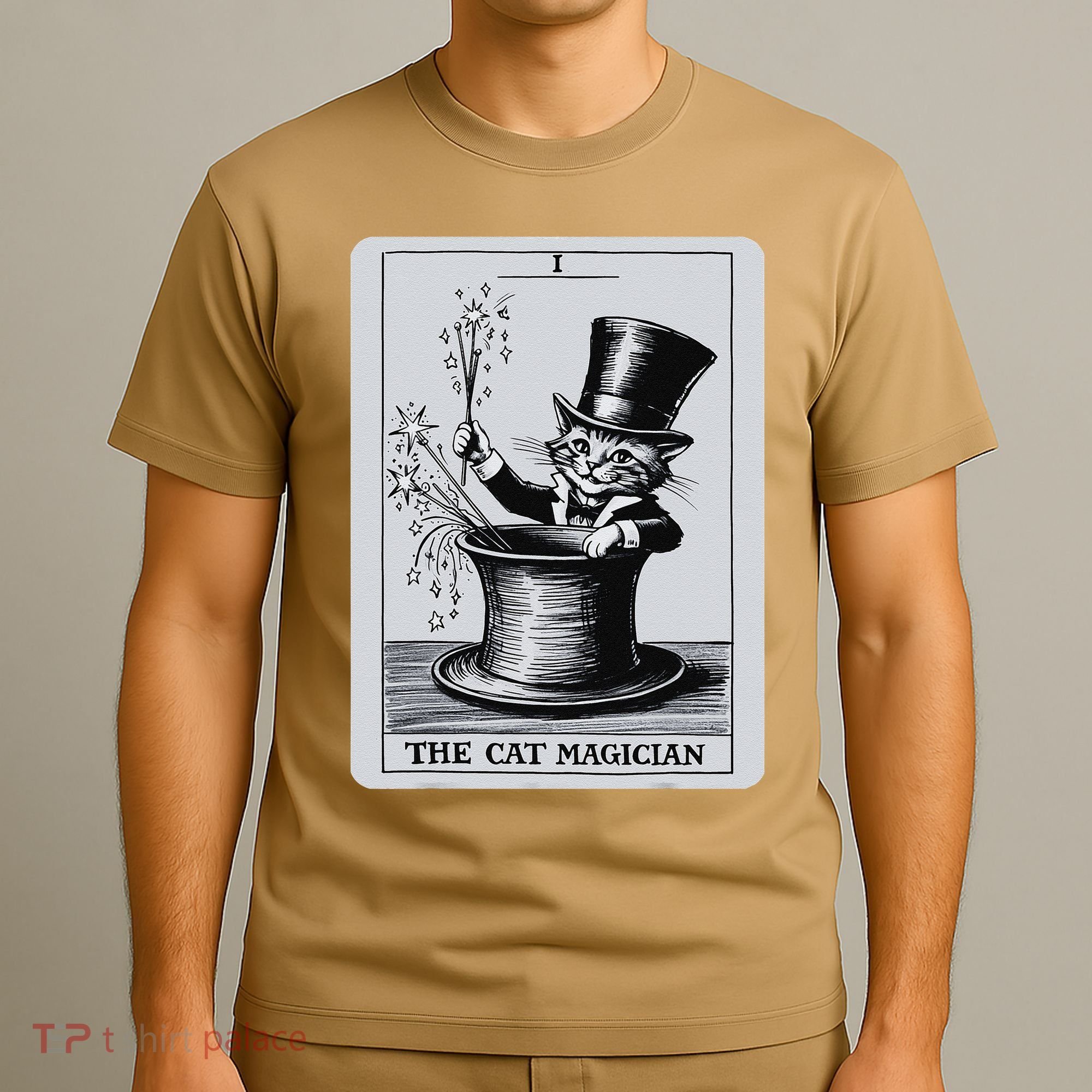 Vintage Cat Lovers Tarot Card Kitten Tarot Card The Magician T-Shirt