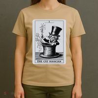 Vintage Cat Lovers Tarot Card Kitten Tarot Card The Magician T-Shirt thumb 4