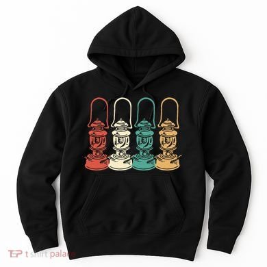 Vintage Camping Light Retro Camp Lantern Hoodie