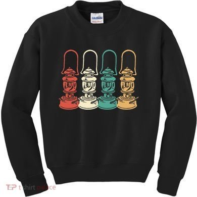 Vintage Camping Light Retro Camp Lantern Kids Sweatshirt