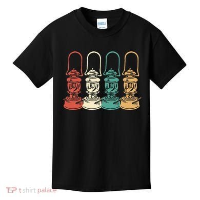 Vintage Camping Light Retro Camp Lantern Kids T-Shirt