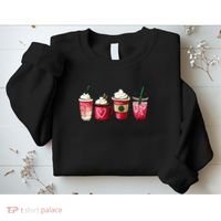 Valentine Coffee Lover Heart Latte Iced Coffee Valentine Day Sweatshirt thumb 2