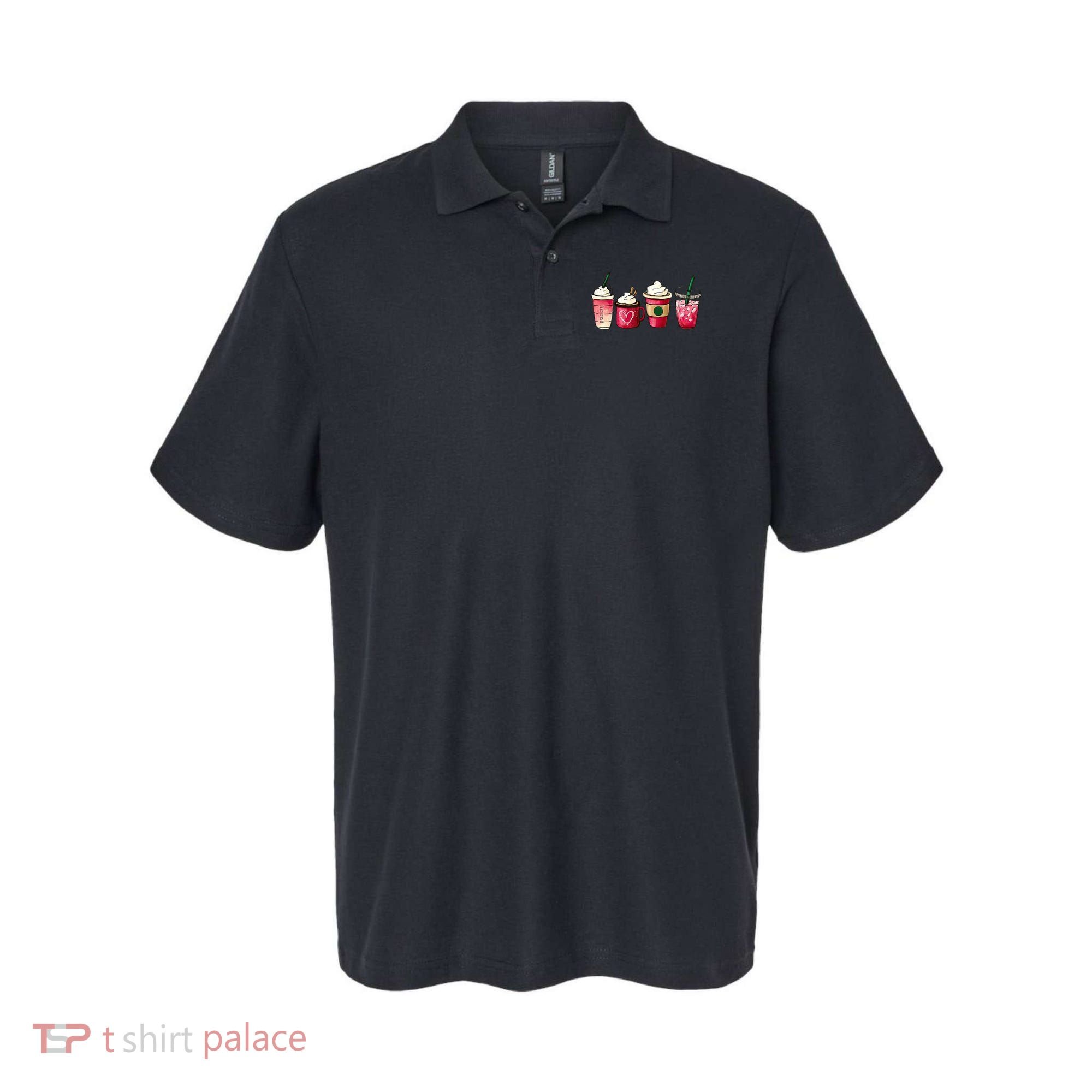 Valentine Coffee Lover Heart Latte Iced Coffee Valentine Day Polo