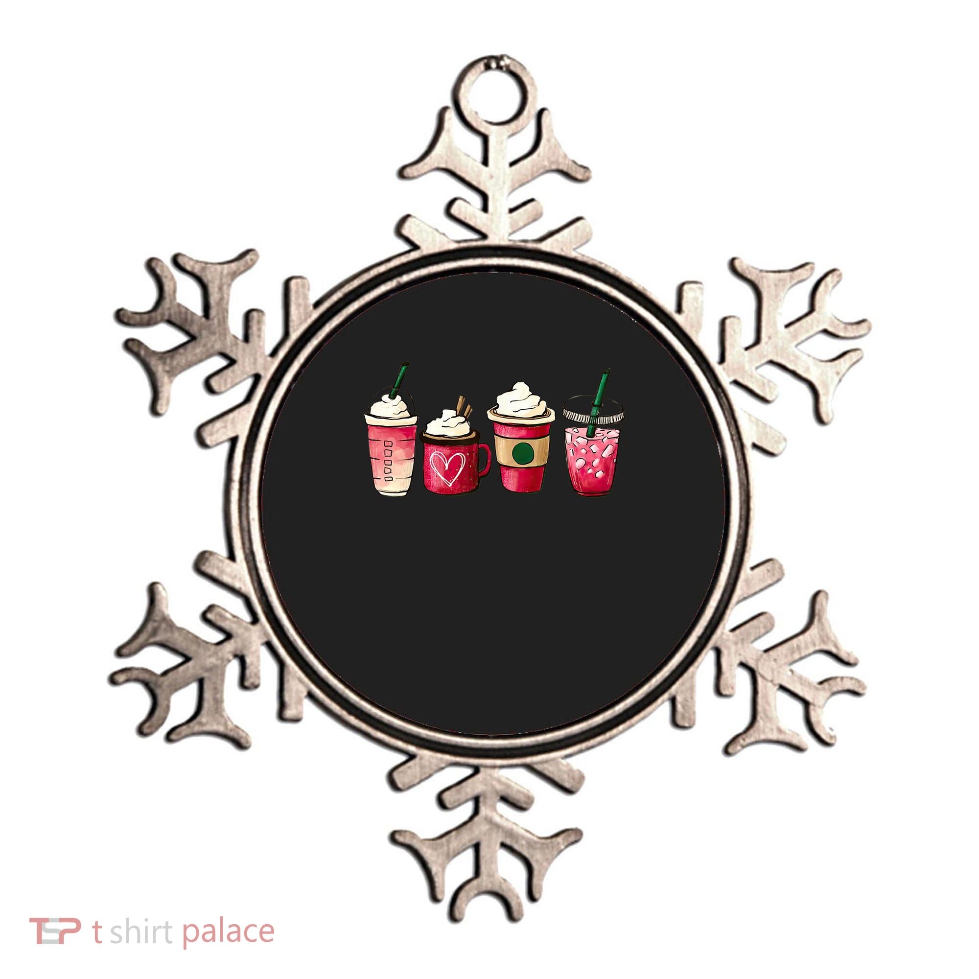 Valentine Coffee Lover Heart Latte Iced Coffee Valentine Day Ornament