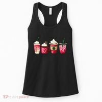 Valentine Coffee Lover Heart Latte Iced Coffee Valentine Day Women's Tank Top thumb 0