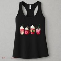 Valentine Coffee Lover Heart Latte Iced Coffee Valentine Day Women's Tank Top thumb 3
