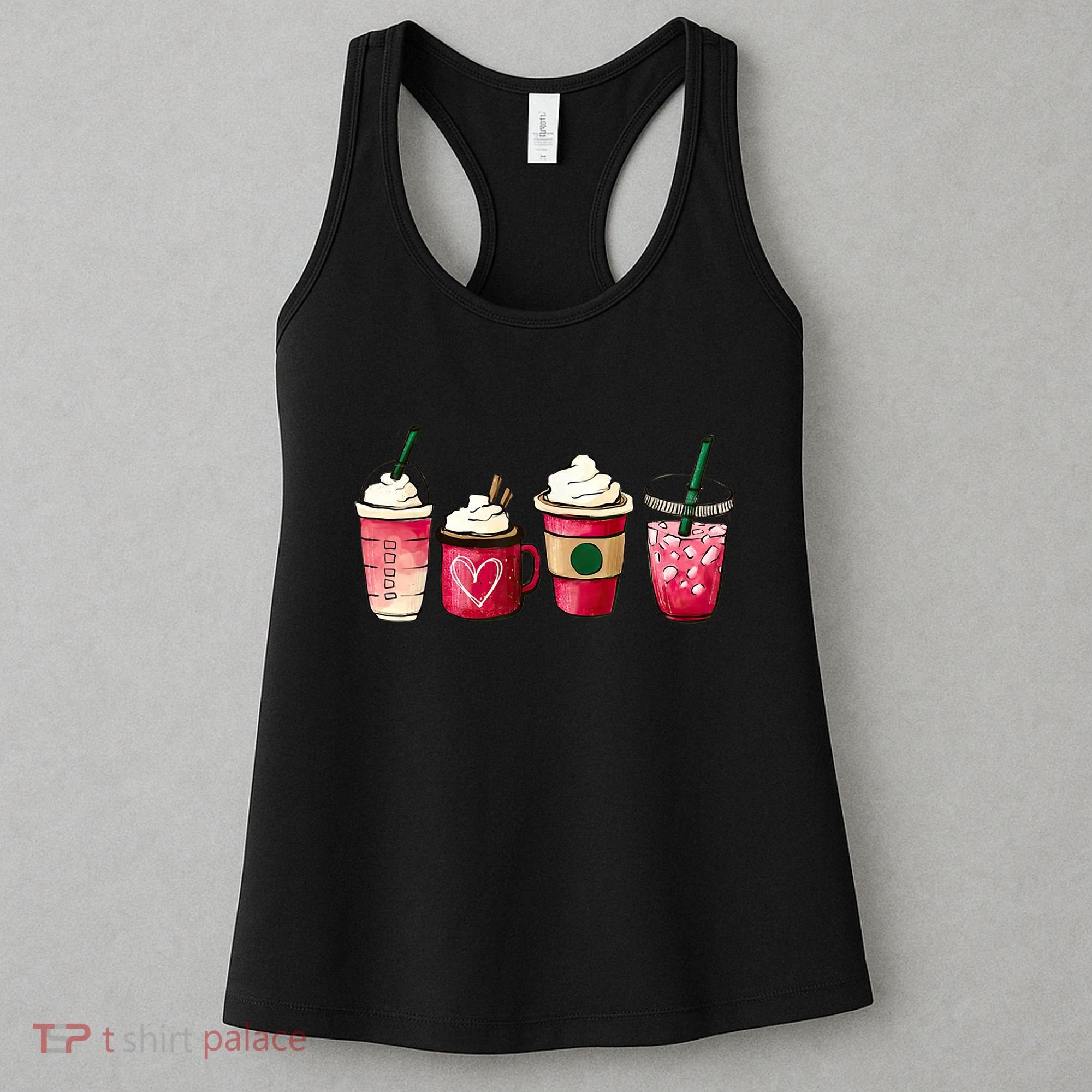 Valentine Coffee Lover Heart Latte Iced Coffee Valentine Day Women's Tank Top