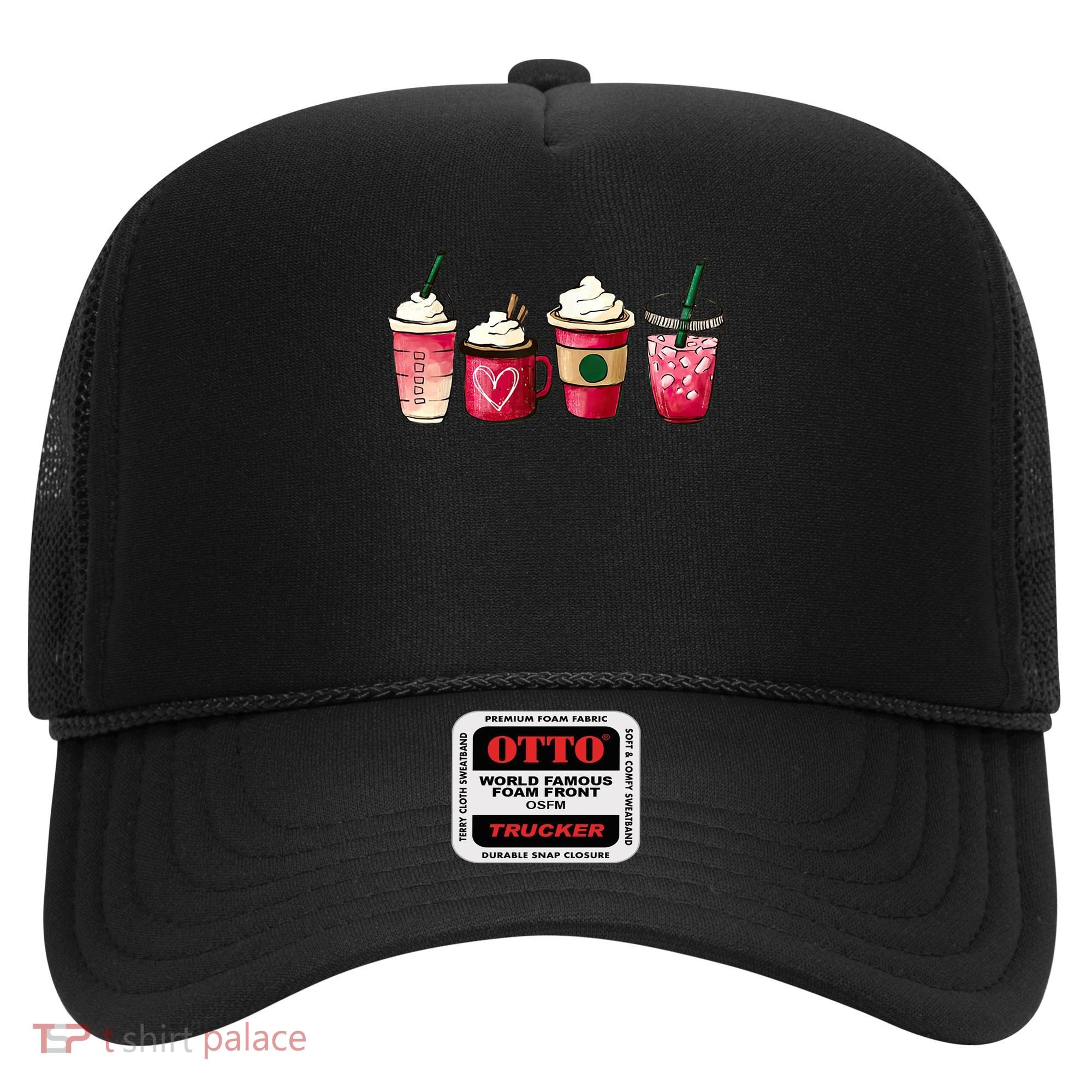 Valentine Coffee Lover Heart Latte Iced Coffee Valentine Day Hat