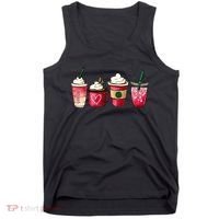Valentine Coffee Lover Heart Latte Iced Coffee Valentine Day Tank Top thumb 0