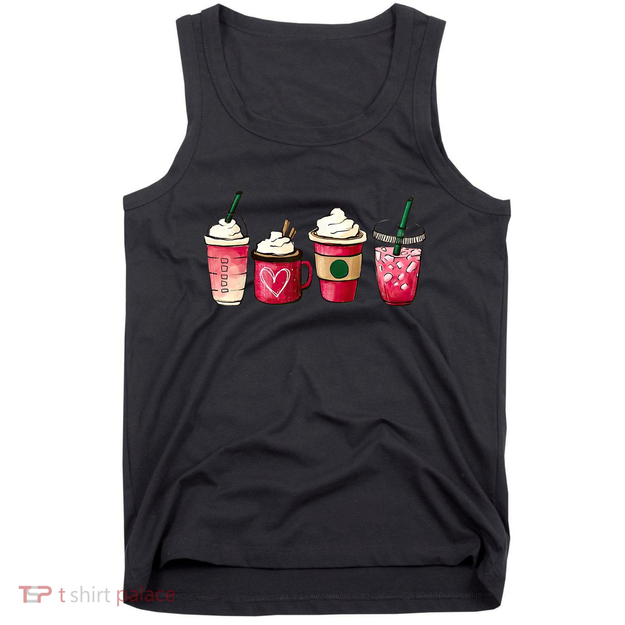 Valentine Coffee Lover Heart Latte Iced Coffee Valentine Day Tank Top