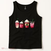 Valentine Coffee Lover Heart Latte Iced Coffee Valentine Day Tank Top thumb 2