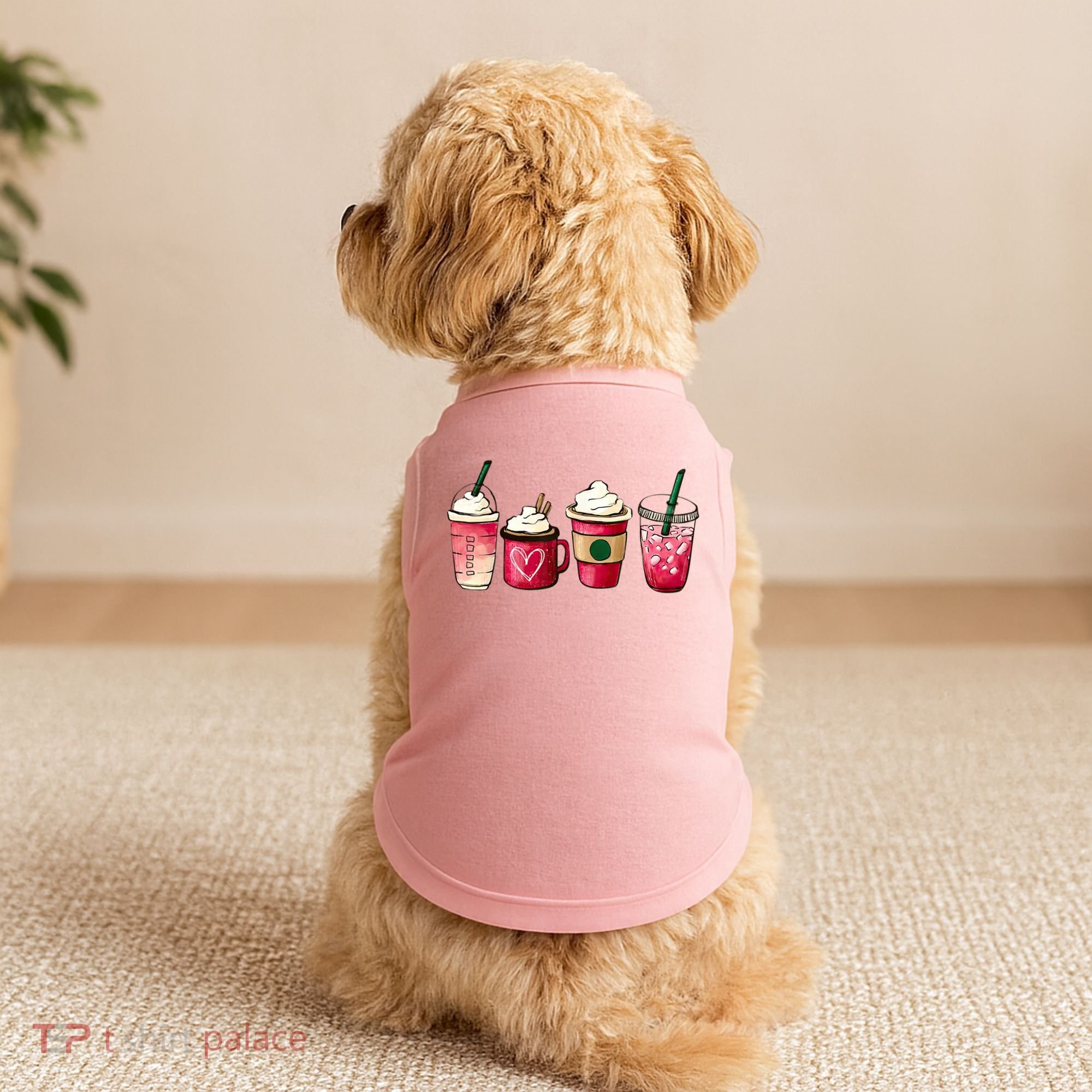 Valentine Coffee Lover Heart Latte Iced Coffee Valentine Day Doggie Tank