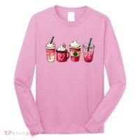 Valentine Coffee Lover Heart Latte Iced Coffee Valentine Day Long Sleeve Shirt thumb 0