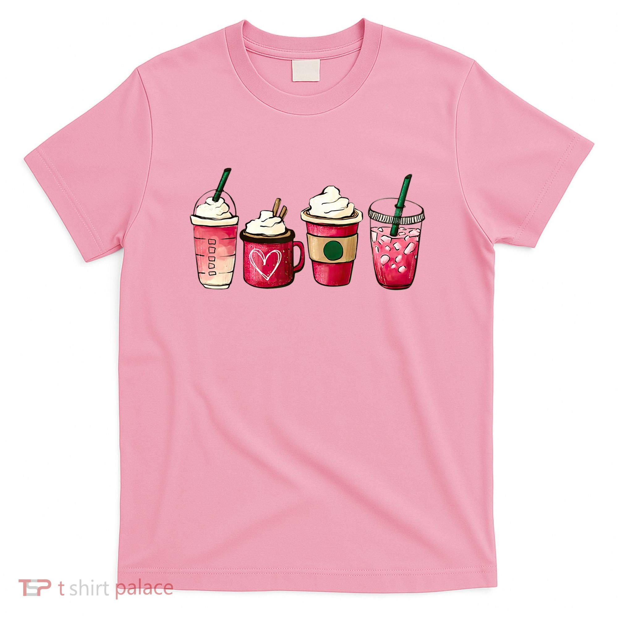 Valentine Coffee Lover Heart Latte Iced Coffee Valentine Day T-Shirt
