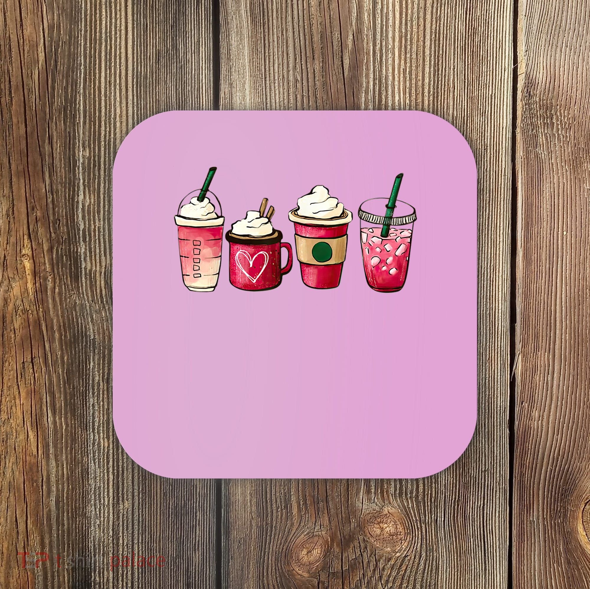 Valentine Coffee Lover Heart Latte Iced Coffee Valentine Day Coaster