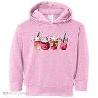 Valentine Coffee Lover Heart Latte Iced Coffee Valentine Day Toddler Hoodie thumb 0