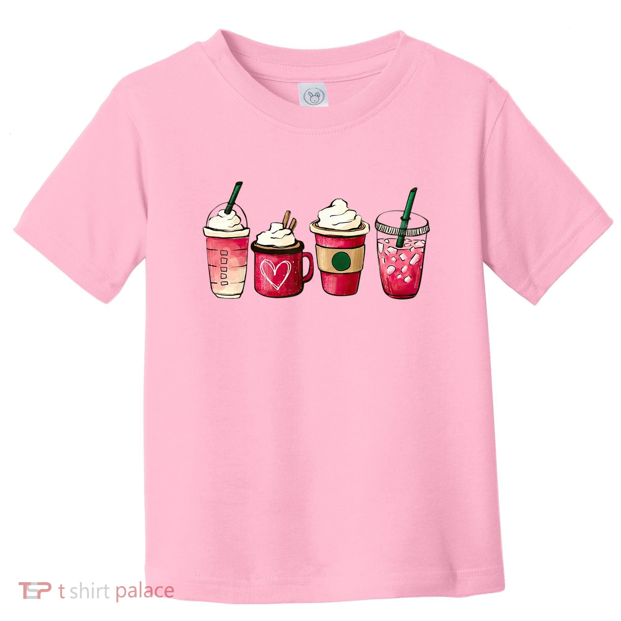 Valentine Coffee Lover Heart Latte Iced Coffee Valentine Day Toddler T-Shirt