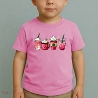 Valentine Coffee Lover Heart Latte Iced Coffee Valentine Day Toddler T-Shirt thumb 2