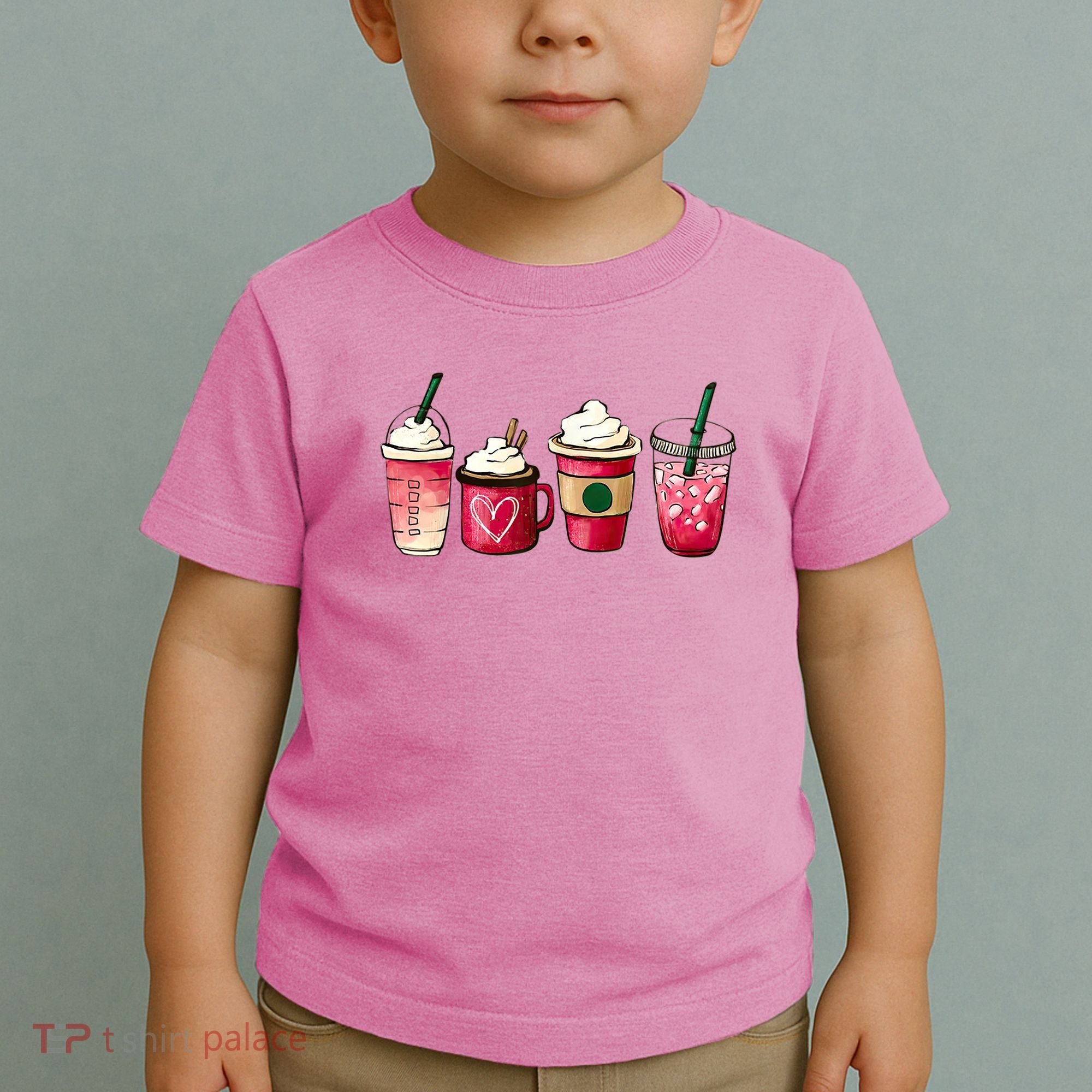 Valentine Coffee Lover Heart Latte Iced Coffee Valentine Day Toddler T-Shirt