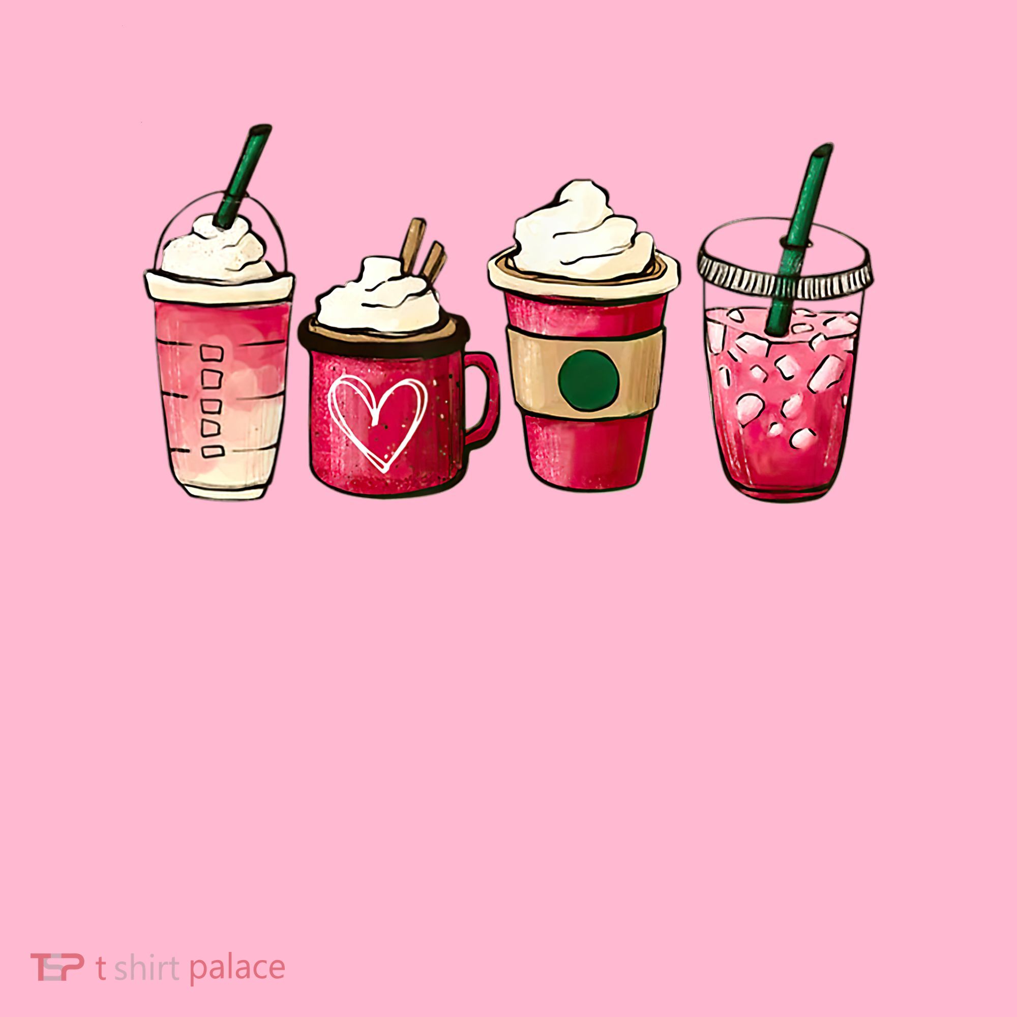 Valentine Coffee Lover Heart Latte Iced Coffee Valentine Day Women's T-Shirt