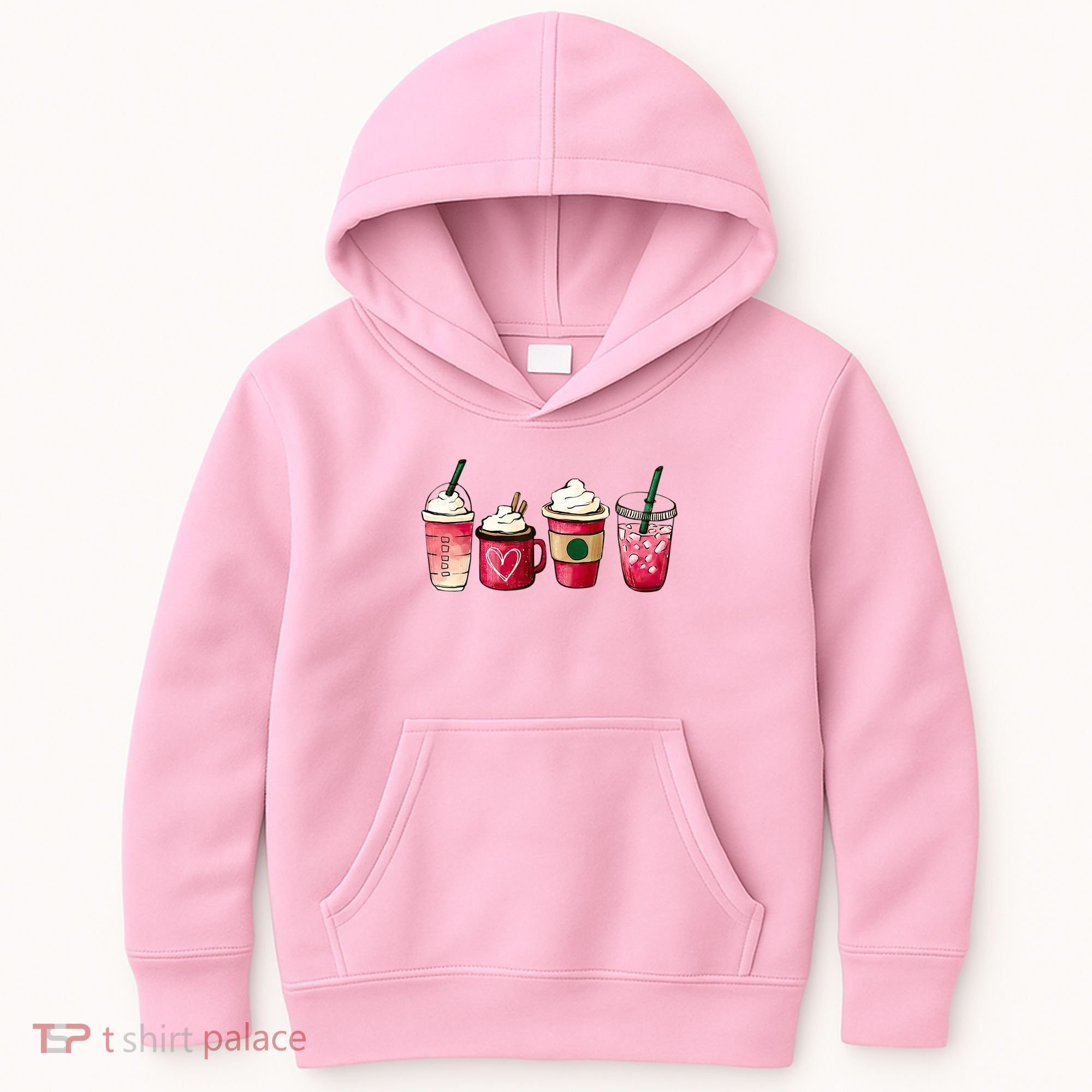 Valentine Coffee Lover Heart Latte Iced Coffee Valentine Day Kids Hoodie