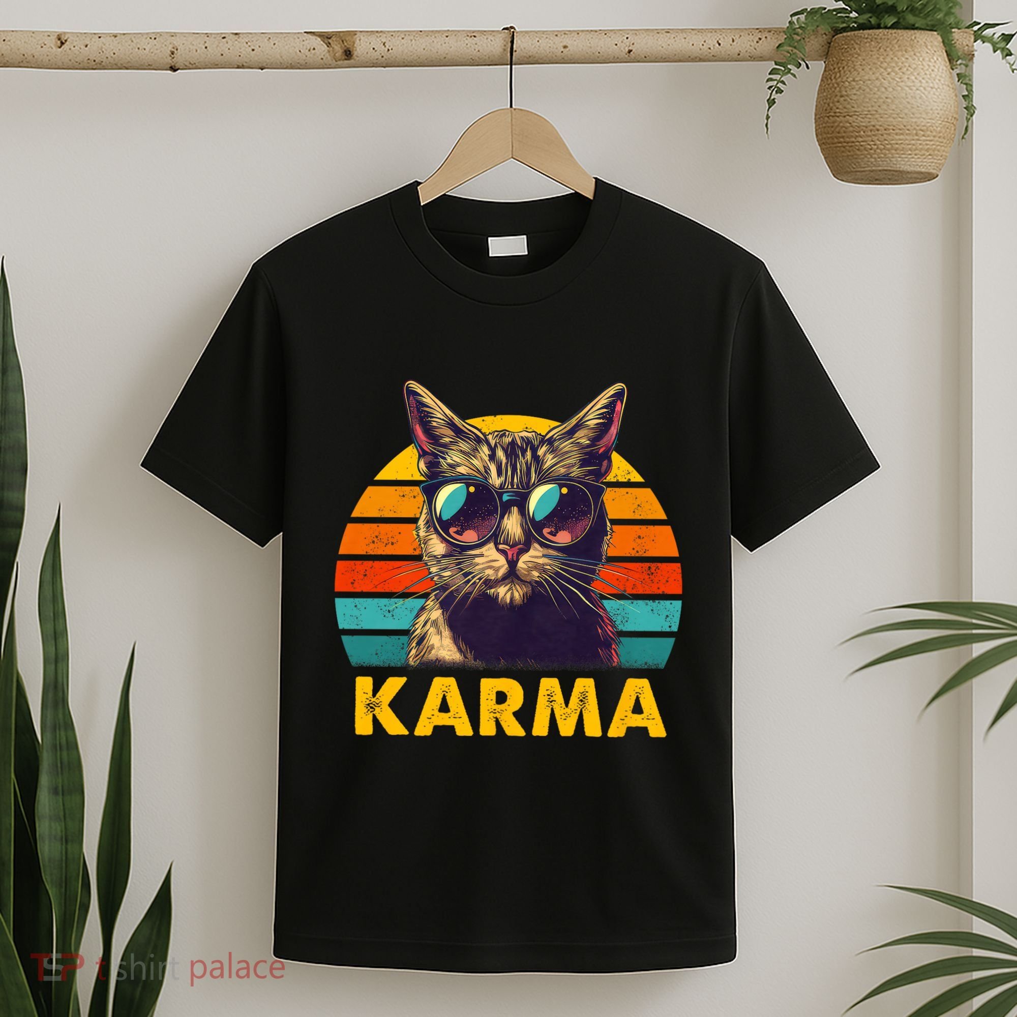 Vintage Cat Music Gifts For Teens Karma T-Shirt