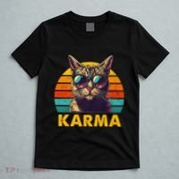 Vintage Cat Music Gifts For Teens Karma T-Shirt thumb 5