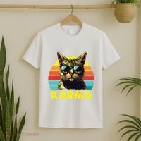 Vintage Cat Music Gifts For Girl Women Karma T-Shirt thumb 2