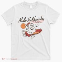 Vintage Cute Mele Kalikimaka Christmas Santa Surfing Costume T-Shirt thumb 0