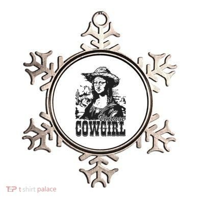 Vintage Cowgirl Mona Lisa Retro Ornament