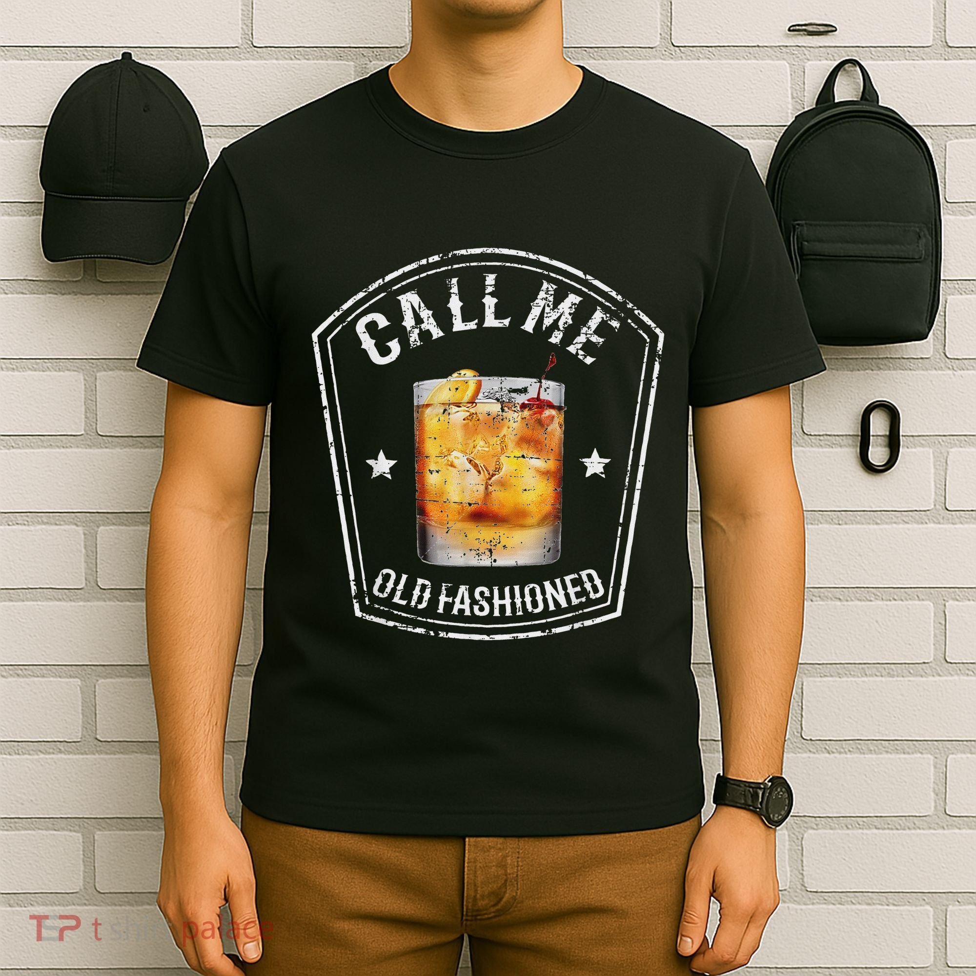 Vintage Call Me Old Fashioned Whiskey Funny Bourbon T-Shirt