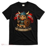 Viking Cat Norway Norwegian T-Shirt thumb 0