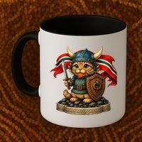 Viking Cat Norway Norwegian Coffee Mug thumb 2